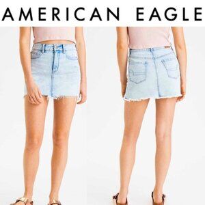 NEW AMERICAN EAGLE High Rise Distressed Mini Skirt